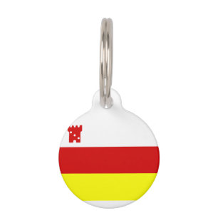Placa Para Mascotas Bandera de Santa Barbara, etiqueta de identificaci