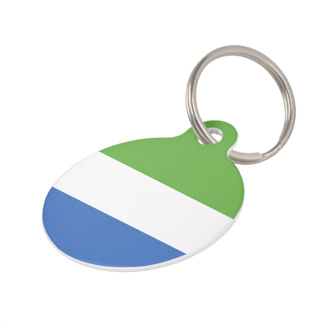 Placa Para Mascotas Bandera de Sierra Leona (Lateral)