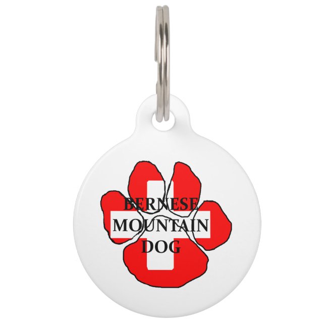 Placa Para Mascotas bandera de suiza del nombre del perro de la admini (Anverso)