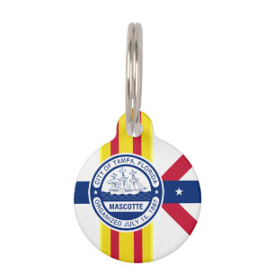 Placa Para Mascotas Bandera de Tampa, etiqueta de identificación de ma