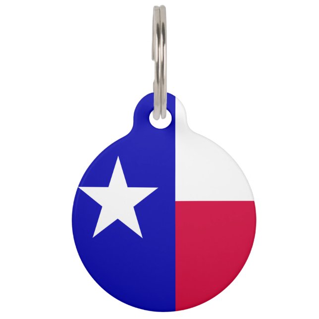 Placa Para Mascotas Bandera de Texas (Anverso)