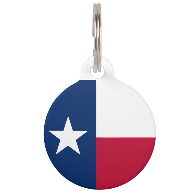 Placa Para Mascotas Bandera de Texas (Anverso)