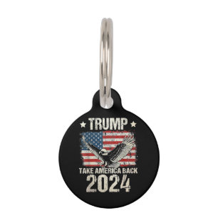 Placa Para Mascotas Bandera de Trump 2024 devuelve a Estados Unidos a
