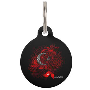 Placa Para Mascotas Bandera de Turquía