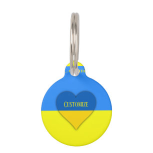 Placa Para Mascotas Bandera de Ucrania azul Thunder_Cove 