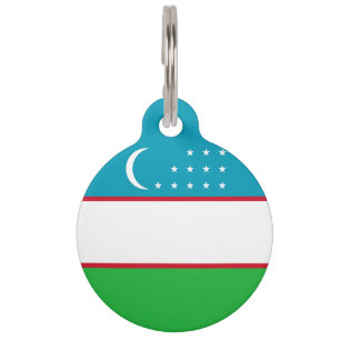 Placa Para Mascotas Bandera de Uzbekistán