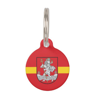 Placa Para Mascotas Bandera de Vilnius, etiqueta de identificación de
