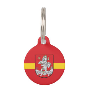 Placa Para Mascotas Bandera de Vilnius, etiqueta de identificación de