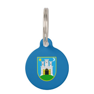 Placa Para Mascotas Bandera de Zagreb, Croacia