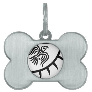 Placa Para Mascotas Bandera del cuervo del negro de Viking