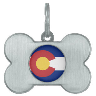 Placa Para Mascotas Bandera del estado de Colorado