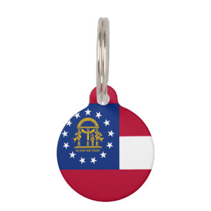 Placa Para Mascotas Bandera del estado de Georgia