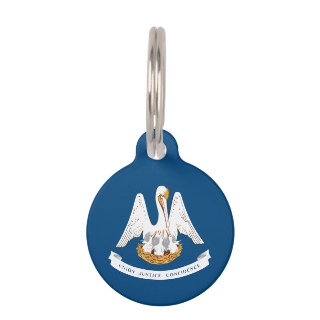 Placa Para Mascotas Bandera del estado de Luisiana (Reverso)