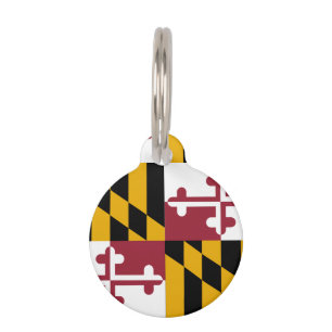 Placa Para Mascotas Bandera del estado de Maryland