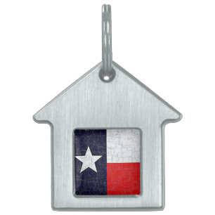 PLACA PARA MASCOTAS BANDERA DEL ESTADO DE TEJAS