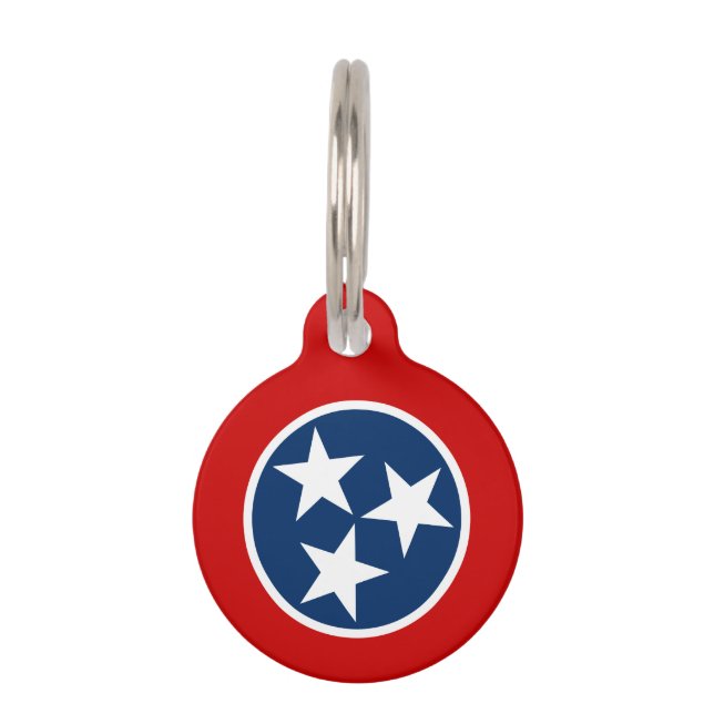 Placa Para Mascotas Bandera del estado de Tennessee (Reverso)