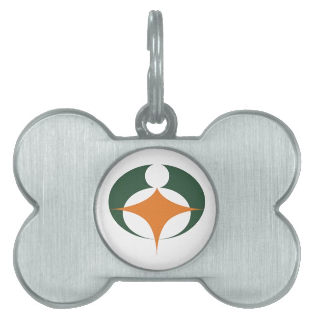 Placa Para Mascotas Bandera del Koga, Shiga, Japón (Frente)