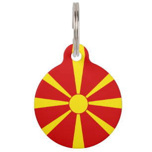 Placa Para Mascotas Bandera del Norte de Macedonia