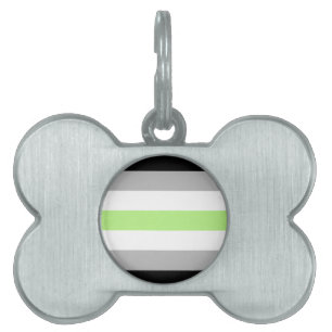 Placa Para Mascotas Bandera del Orgullo Agénero