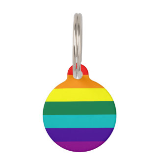 Placa Para Mascotas Bandera del Orgullo Arcoiris de 7 bandas