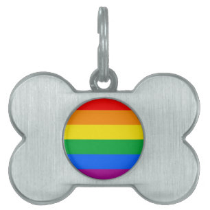Placa Para Mascotas Bandera del Orgullo Arcoíris LGBTQ+