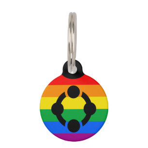Placa Para Mascotas Bandera del Orgullo Arcoiris Niche
