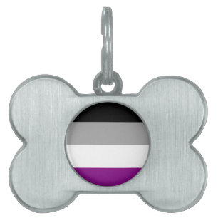 Placa Para Mascotas Bandera del Orgullo Asexual