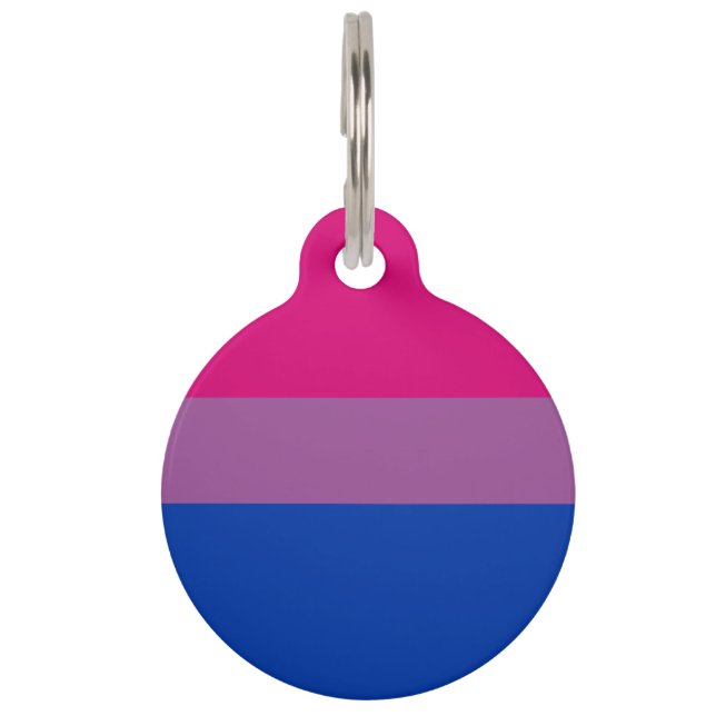 Placa Para Mascotas Bandera del Orgullo Bisexual (Reverso)