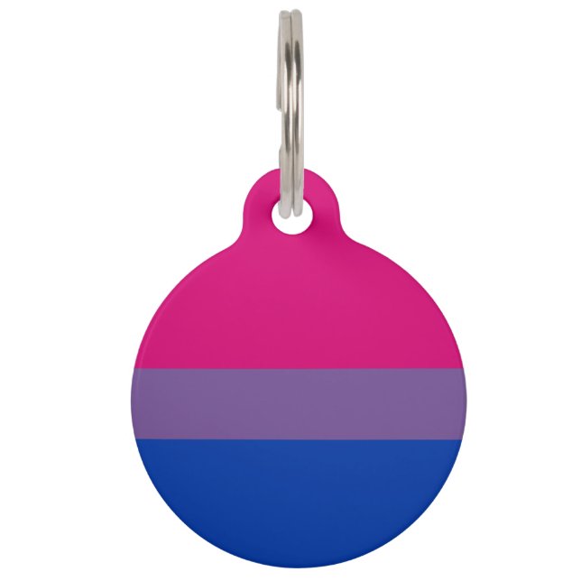 Placa Para Mascotas Bandera del Orgullo Bisexual (Anverso)
