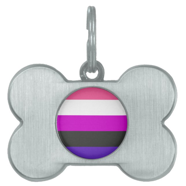 Placa Para Mascotas Bandera del Orgullo de Gélulos (Frente)