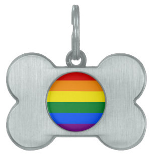 Placa Para Mascotas Bandera del Orgullo Gay Arcoíris LGBT