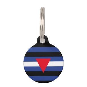 Placa Para Mascotas Bandera del Orgullo Gay de Cuero
