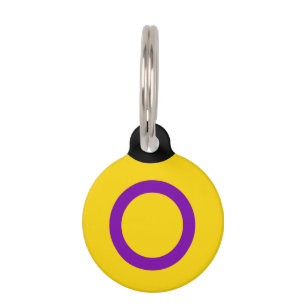 Placa Para Mascotas Bandera del Orgullo Intersexual