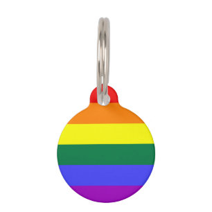 Placa Para Mascotas Bandera del Orgullo Iris