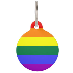 Placa Para Mascotas Bandera del Orgullo Iris