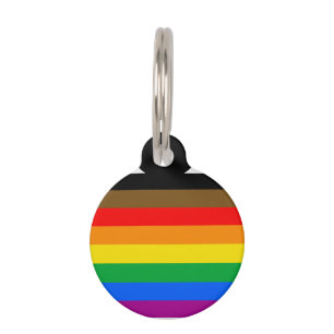 Placa Para Mascotas Bandera del Orgullo Iris Philly