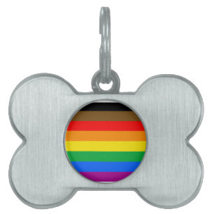 Placa Para Mascotas Bandera del Orgullo Iris Philly