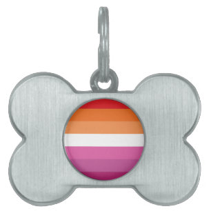 Placa Para Mascotas Bandera del Orgullo Lesbiano