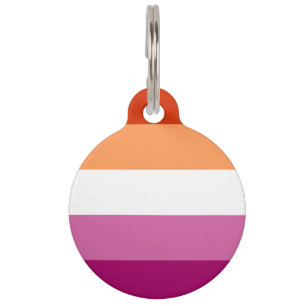 Placa Para Mascotas Bandera del Orgullo Lesbiano LGBTQ