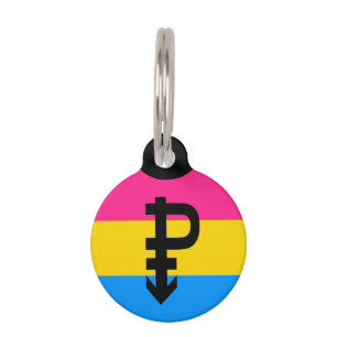 Placa Para Mascotas Bandera del Orgullo Pansexual