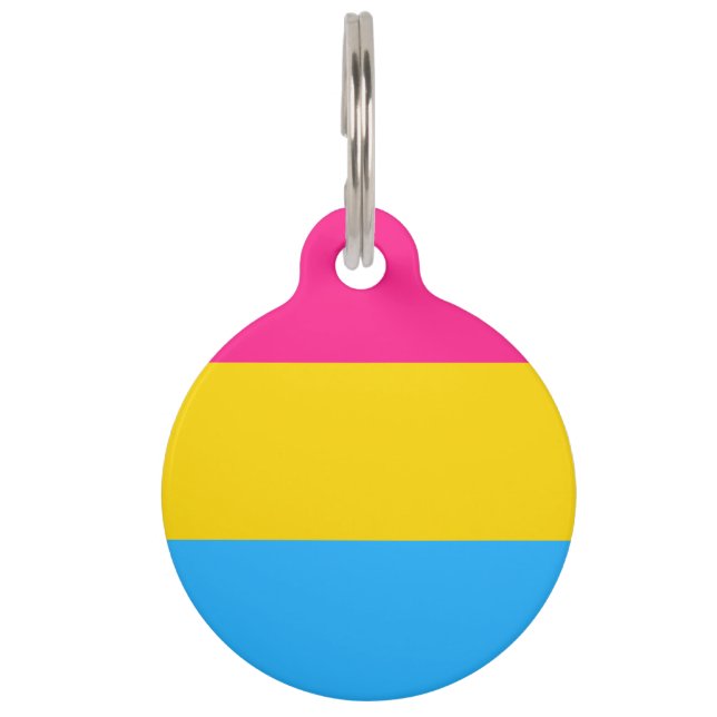 Placa Para Mascotas Bandera del orgullo pansexual LGBTQ (Anverso)