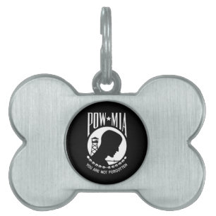 Placa Para Mascotas Bandera del POW MIA: Soldados desaparecidos en la