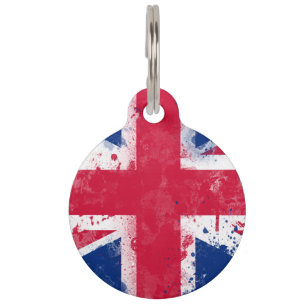Placa Para Mascotas Bandera del Reino Unido o de Union Jack