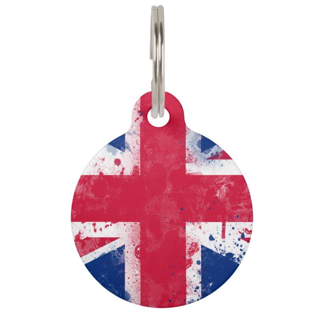 Placa Para Mascotas Bandera del Reino Unido o la bandera de la Unión (Anverso)