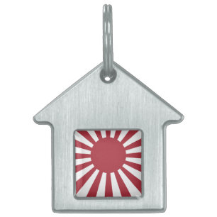 Placa Para Mascotas Bandera del Sol Naciente Imperial Japonés, Edo a l