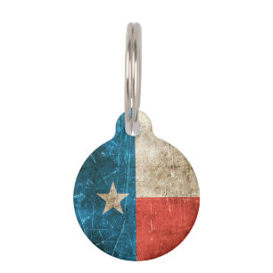 Placa Para Mascotas Bandera envejecida y rasguñada del vintage de