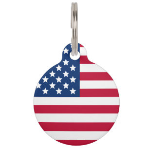 Placa Para Mascotas Bandera estadounidense
