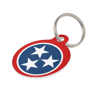Placa Para Mascotas Bandera Estatal Tennessee Estrellas Blancas Azules