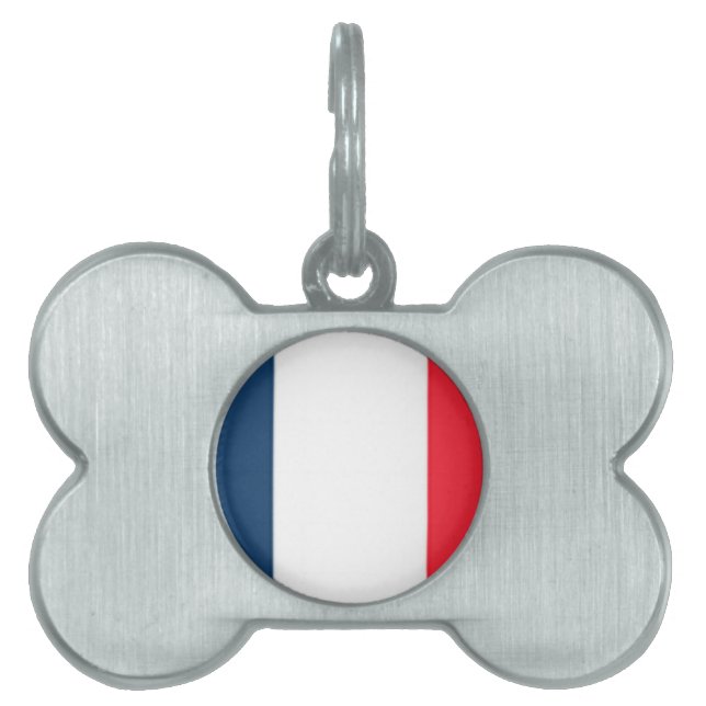 Placa Para Mascotas Bandera francesa (Frente)