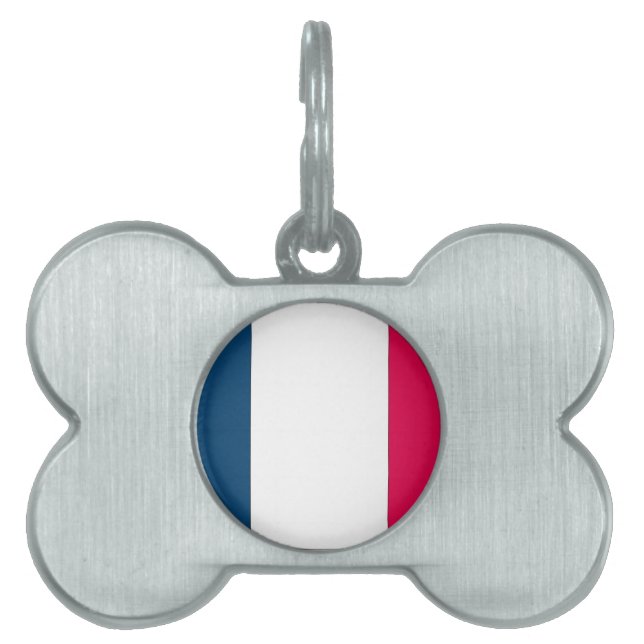 Placa Para Mascotas Bandera Francesa (Frente)
